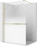 Mexen Kioto+ sprchová stena s poličkou Walk-in 90 x 200 cm, ombre biela 8 mm, zlatá brúsená - 800-090-121-55-86