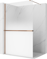 Mexen Kioto+ sprchová stena s poličkou Walk-in 80 x 200 cm, biela ombre 8 mm, ružové zlato - 800-080-121-60-86