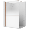 Mexen Kioto+ sprchová stena s poličkou Walk-in 90 x 200 cm, ombre biela 8 mm, ružové zlato - 800-090-121-60-86