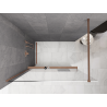 Mexen Kioto+ sprchová stena s poličkou Walk-in 90 x 200 cm, biela ombre 8 mm, brúsená meď - 800-090-121-65-86