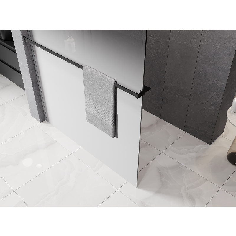 Mexen Kioto+ sprchová stena s poličkou Walk-in 70 x 200 cm, biela ombre 8 mm, brúsená gun gray - 800-070-121-66-86