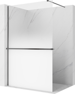 Mexen Kioto+ sprchová stena s poličkou Walk-in 130 x 200 cm, biela ombre 8 mm, brúsená gun gray - 800-130-121-66-86