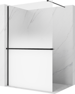 Mexen Kioto+ sprchová stena s poličkou Walk-in 100 x 200 cm, biela ombre 8 mm, čierna - 800-100-121-70-86