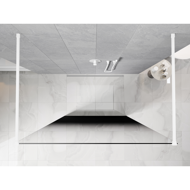 Mexen Kioto samostatne stojaca sprchová stena 120 x 200 cm, čierna ombre 8 mm, biela - 800-120-002-20-76