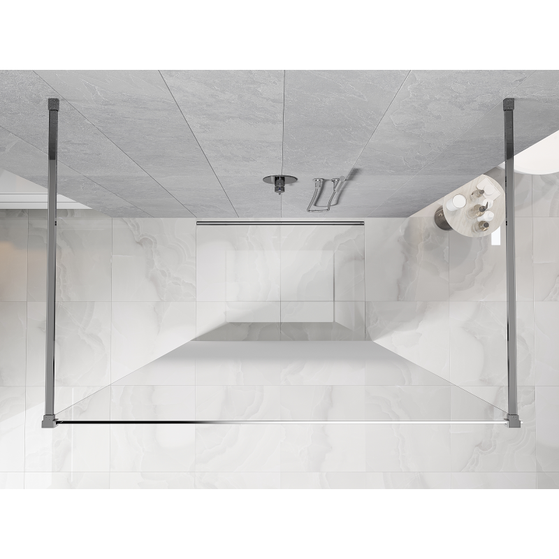 Mexen Kioto voľne stojaca sprchová stena 150 x 200 cm, biela ombre 8 mm, chróm - 800-150-002-01-86
