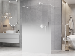 Mexen Kioto voľne stojaca sprchová stena 150 x 200 cm, ombre biela 8 mm, biela - 800-150-002-20-86