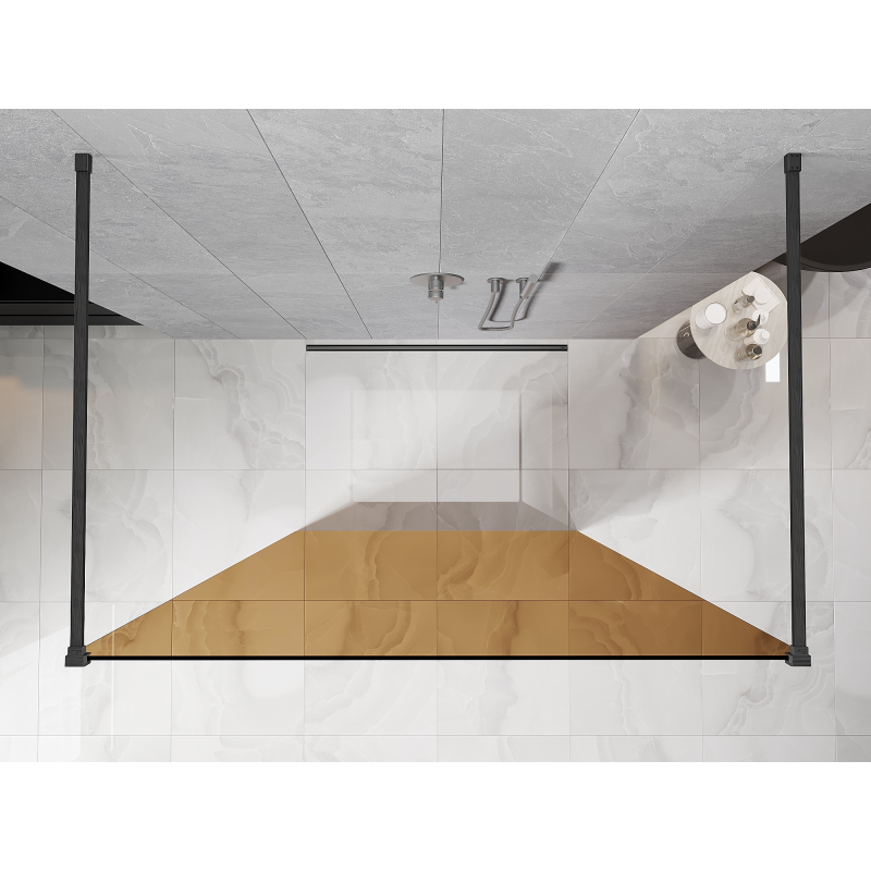 Mexen Kioto voľne stojaca sprchová stena 110 x 200 cm, bronz 8 mm, gun gray brúsený - 800-110-002-66-32