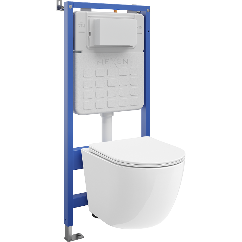 Mexen Lena podomietková WC sada pneumatický rám Tex Air Slim s WC misou a pomaly padajúcou doskou, biela - 610030220300A