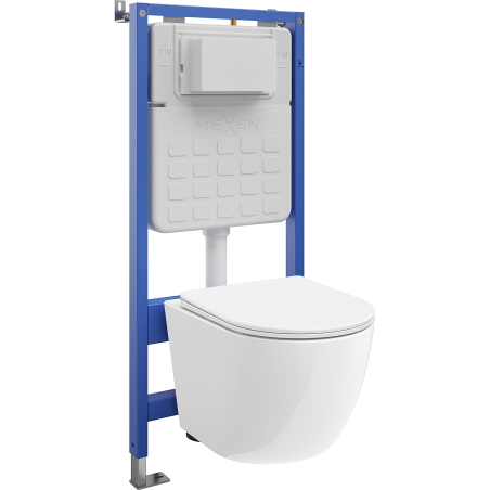 Mexen Lena podomietková WC sada pneumatický rám Tex Air Slim s WC misou a pomaly padajúcou doskou, biela - 610030220300A