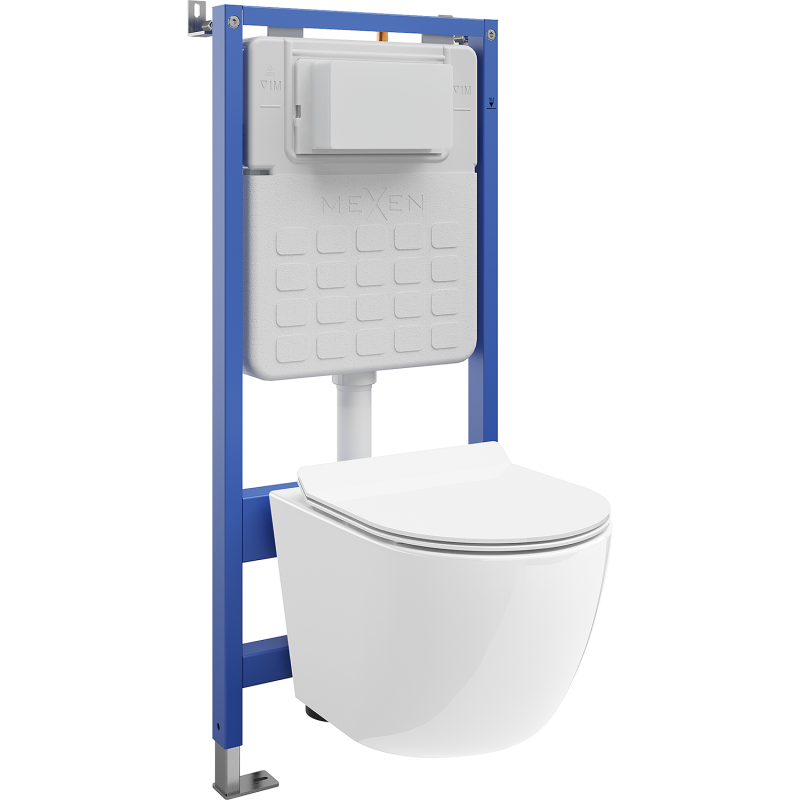 Mexen Lena podomietkový WC set pneumatická konštrukcia Tex Air Slim s WC misou a pomaly uzatváracou doskou, biela