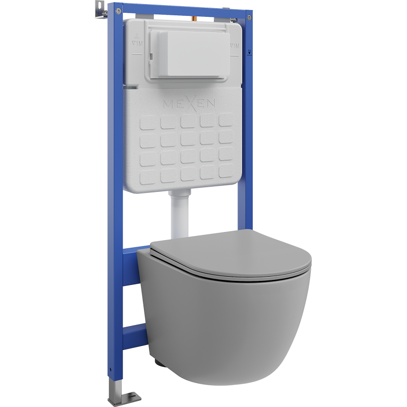 Mexen Lena podomietková WC súprava - pneumatický rám Tex Air Slim s WC misou a pomaly zatvárajúcim sa sedadlom,