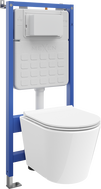 Mexen Rico podomietková WC sada, pneumatický rám Tex Air Slim s WC misou a pomaly zatvárajúcim sedadlom, biela