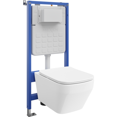 Mexen Riva podomietková WC súprava Tex Slim s WC misou Tornado a pomaly padajúcim sedadlom, biela - 610030630200T