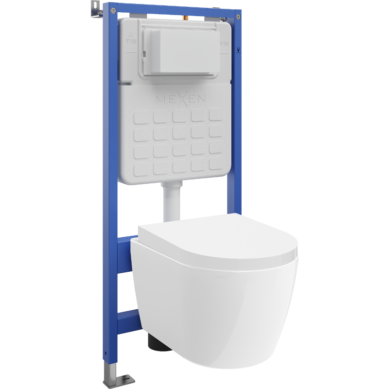 Mexen Carmen súprava WC pod omietku stelaž Tex Slim s WC misou a pomaly padajúcou doskou, biela - 610030880200