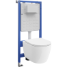 Mexen Carmen Podomietkový WC set s pneumatickým rámom Tex Air Slim s WC misou a pomaly sklápačím sedadlom, biely