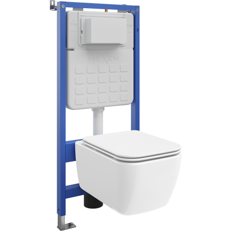 Mexen Stella podomietková WC sada Tex Slim s WC misou a pomaly padajúcim sedadlom, biela - 610030680900
