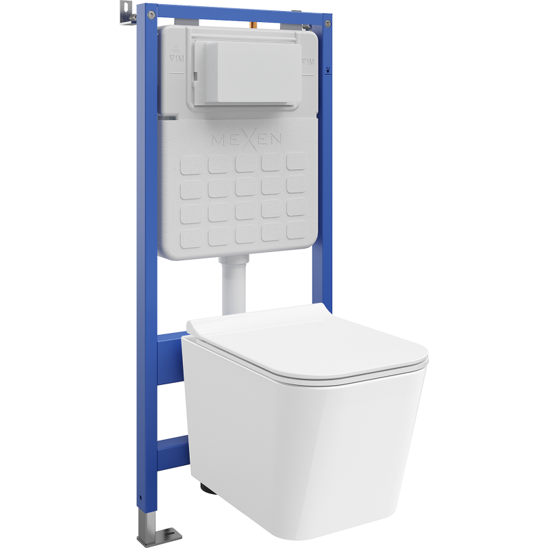 Mexen Teo podomietková WC sada pneumatický rám Tex Air Slim s WC misou Tornado a pomaly uzatvárateľným sedadlom, biela