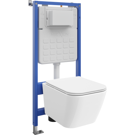 Mexen Madox podomietkový WC set pneumatický Tex Air Slim s WC misou a pomaly zatvárajúcim sa sedátkom, biela