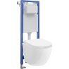 Mexen Lena zápustný WC set úzky rám, rohový Tex W s WC misou a pomaly spúšťaným sedátkom, biely - 610530220200