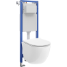 Mexen Lena zabudovaný WC systém, úzky rohový rám Tex W s WC misou a pomaly padacou sedátkou, biela - 610530220500