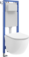Mexen Lena WC podomietkový set, úzky rohový rám Tex W s WC miskou Tornado a ticho zatvárajúcim sa sedadlom, biely