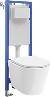 Mexen Rico Zápustná sada WC, úzky rohový rám Tex W s WC misou Tornado a pomaly padajúcim sedadlom, biela - 610530720300T