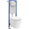Mexen Rico zabudovaný WC set, úzky rohový rám Tex W s WC misou Tornado a pomaly padajúcim sedadlom, biely - 610530724000T