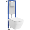 Mexen Riva nástenný súprava WC rám úzky, rohový Tex W s WC misku Tornado a pomaly sa spúšťajúcim sedátkom, biely