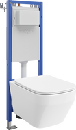 Mexen Riva nástenný súprava WC rám úzky, rohový Tex W s WC misku Tornado a pomaly sa spúšťajúcim sedátkom, biely