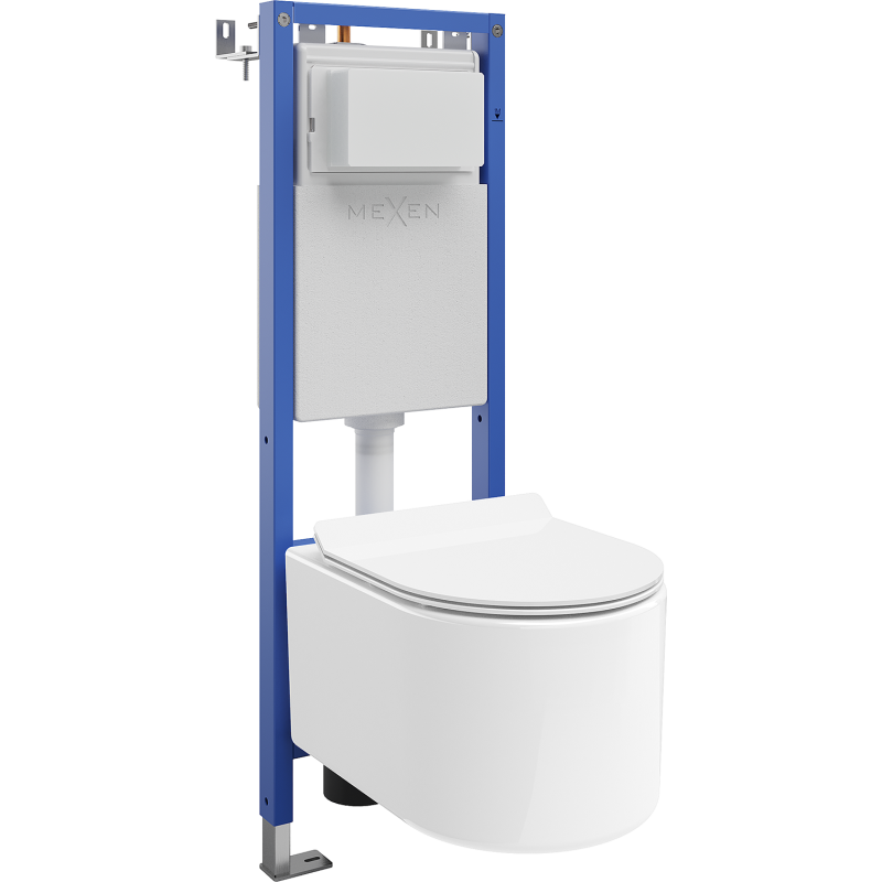 Mexen Sofia podomietkový WC set úzky, rohový Tex W s WC misou a pomaly zatvárajúcim sa sedátkom, biely - 610530544000