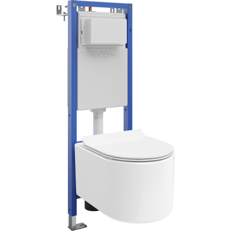 Mexen Sofia podomietkový WC set úzky, rohový Tex W s WC misou a pomaly zatvárajúcim sa sedátkom, biely - 610530544000