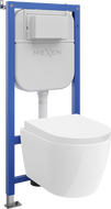 Mexen Carmen podomietkový WC set rám Tex E s WC misou Tornado a pomaly padajúcim sedadlom, biely - 610930880200T