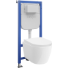 Mexen Carmen zabudovaný WC set Tex Air E pneumatikový rám s misou WC Tornado a pomaly zatvárací doskou, biely