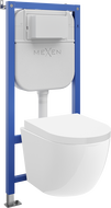 Mexen Lena súprava podomietkového WC rámu Tex E s WC misou a pomaly klesajúcim sedadlom, biela - 610930220200