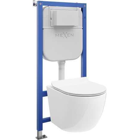 Mexen Lena podomietkový WC set Tex E s WC misou Tornado a pomaly zatvárajúcim sedadlom, biely - 610930224000T