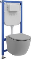 Mexen Lena podomietková WC sada vzduchový rám Tex Air E s WC misou a pomaly padajúcim sedadlom, svetlo sivý mat