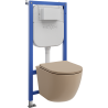 Mexen Lena podomietková WC sada pneumatický rám Tex Air E s WC mísou a pomaly padajúcim sedátkom, cappuccino matná