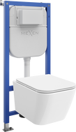 Mexen Madox podomietková WC súprava rám Tex E s WC misou a pomaly zatváracím sedadlom, biela - 610930154000