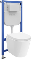 Mexen Rico podomietkový WC set rám Tex E s WC misou a pomaly padajúcim sedadlom, biely - 610930720200