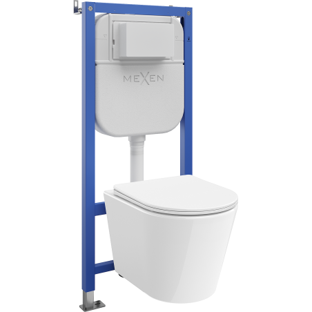 Mexen Rico zápustný WC set rám Tex E s WC misou Tornado a pomaly padajúcim sedadlom, biely - 610930720300T