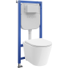 Mexen Rico zápustný WC set rám Tex E s WC misou Tornado a pomaly padajúcim sedadlom, biely - 610930720300T