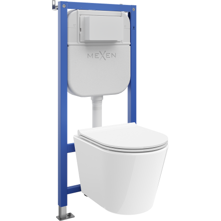 Mexen Rico podomietkový WC set pneumatický Tex Air E s WC misou Tornado a pomaly padajúcim sedadlom, biela - 610930720500TA