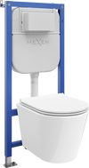 Mexen Rico podomietková WC sada Tex E s WC misou a pomaly zatvárajúcim sedadlom, biela - 610930720500