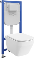 Mexen Riva súprava podomietková WC rám pneumatický Tex Air E s WC misou Tornado a pomaly padajúcim sedadlom, biela
