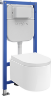 Mexen Sofia súprava na montáž WC pod omietku stelaž Tex E s WC misou a pomaly uzatvárateľným sedadlom, biela