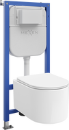 Mexen Sofia zostava podomietkového WC rámu Tex E s WC misou a pomaly padajúcim sedadlom, biela - 610930540300