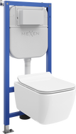 Mexen Stella zostava podomietkového WC rámu Tex E s WC misou a pomaly zatvárajúcim sedadlom, biela - 610930680800