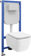 Mexen Stella podomietková WC súprava pneumatický rám Tex Air E s WC misou a pomaly zatváracím sedadlom, biela
