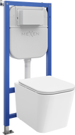 Mexen Teo sada podomietková WC rám pneumatický Tex Air E s WC misou Tornado a pomaly sklopnou doskou, biela - 610930850600TA