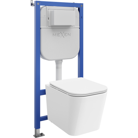Mexen Teo podomietkový WC set rám Tex E s WC misou a pomaly padajúcim sedátkom, biely - 610930850600